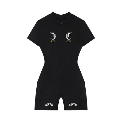 CRTR Halo Quarter-Zip Short Sleeve Romper