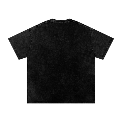 ICED OUT AND CRASHEDD OUT Snow Washed Oversized Cotton T-Shirt