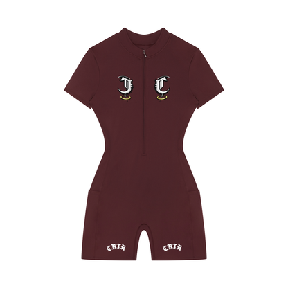 CRTR Halo Quarter-Zip Short Sleeve Romper